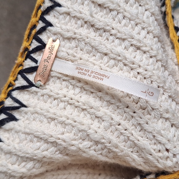 Free People Granny Square crochet oversized sweater size Large - Picture 9 of 13